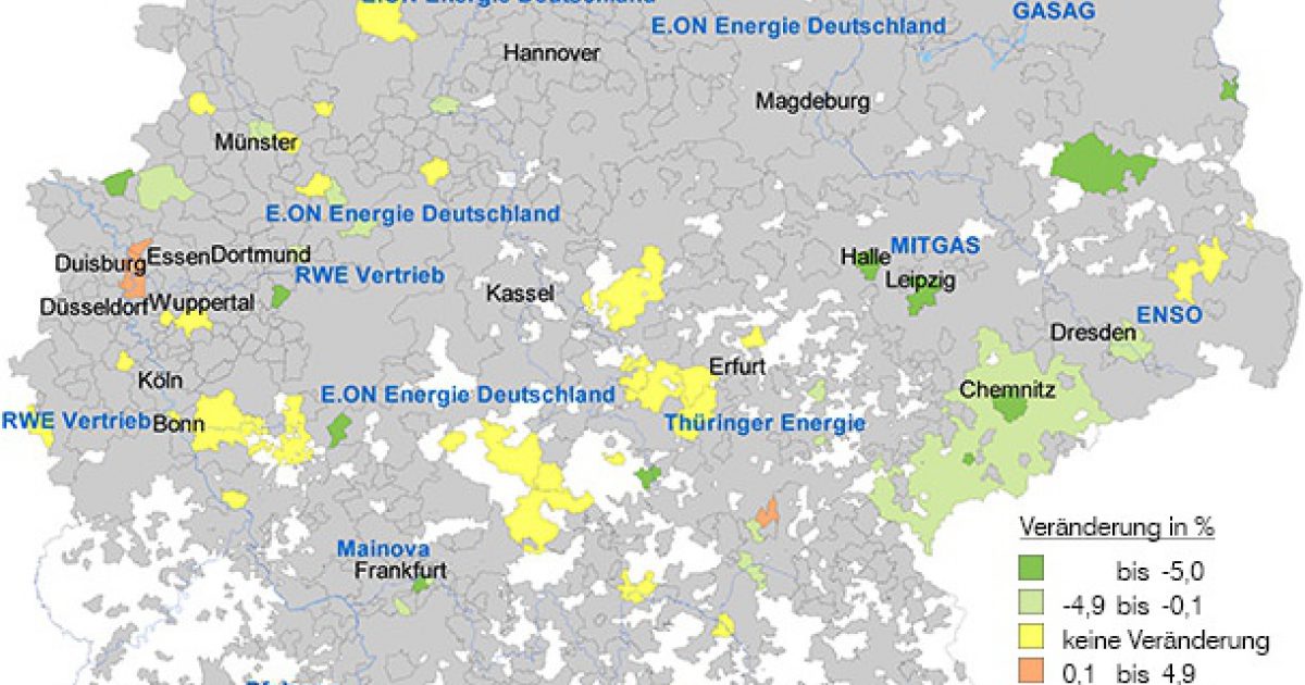 Grundversorgungstarife Gas Zahl Der Preisanpassungen Ene T Gmbh
