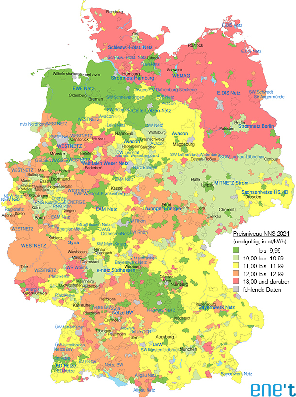 Newsletter NNS 120 - Preisniveau der endgültigen Netzentgelte Strom 2024