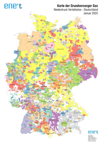 Karte der Grundversorger Gas 2024
