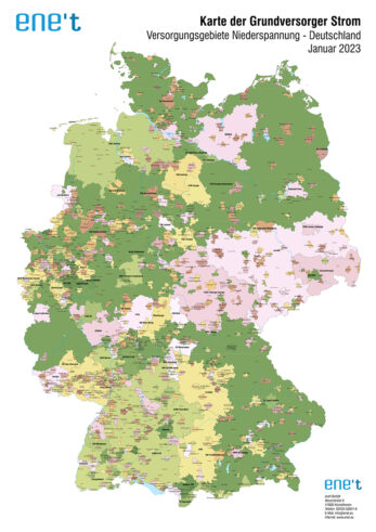 Karte der Grundversorger Strom 2023