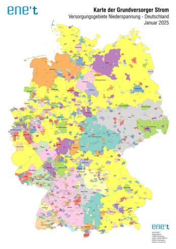 Karte der Grundversorger Strom 2024