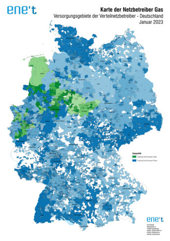 Karte der Netzbetreiber Gas 2023